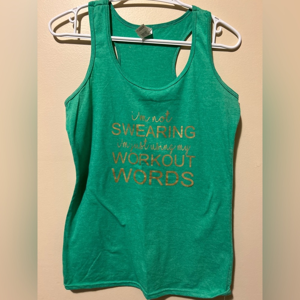 Custom Racer Back Tank “I’m not swearing I’m using my workout words”